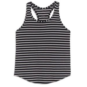 Lululemon Love Tank ~ Black w/ White Stripes, Size 12 (LBB94)